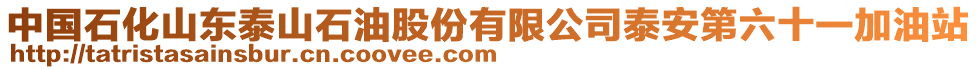 中國石化山東泰山石油股份有限公司泰安第六十一加油站