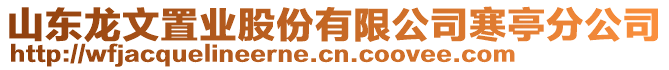 山東龍文置業(yè)股份有限公司寒亭分公司