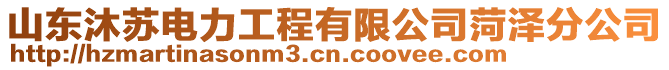 山東沐蘇電力工程有限公司菏澤分公司