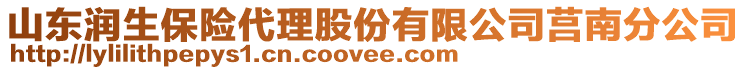 山東潤生保險(xiǎn)代理股份有限公司莒南分公司