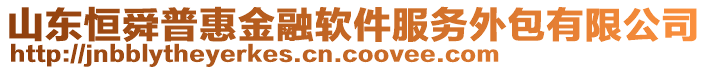 山東恒舜普惠金融軟件服務(wù)外包有限公司