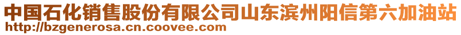 中國石化銷售股份有限公司山東濱州陽信第六加油站