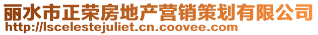 麗水市正榮房地產(chǎn)營(yíng)銷(xiāo)策劃有限公司