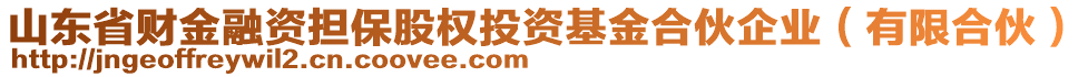 山東省財金融資擔(dān)保股權(quán)投資基金合伙企業(yè)（有限合伙）