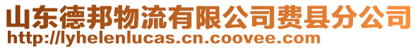 山東德邦物流有限公司費(fèi)縣分公司