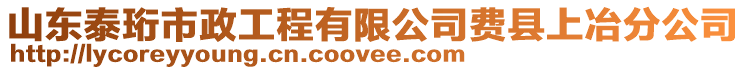 山東泰珩市政工程有限公司費(fèi)縣上冶分公司