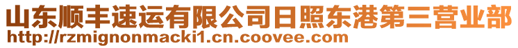 山東順豐速運有限公司日照東港第三營業(yè)部