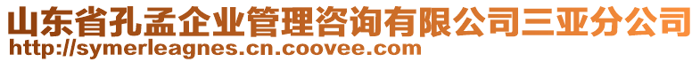 山東省孔孟企業(yè)管理咨詢有限公司三亞分公司