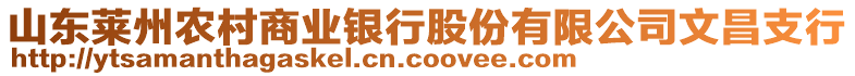 山東萊州農(nóng)村商業(yè)銀行股份有限公司文昌支行