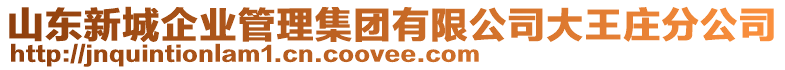 山東新城企業(yè)管理集團(tuán)有限公司大王莊分公司