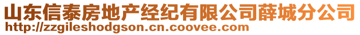 山東信泰房地產(chǎn)經(jīng)紀(jì)有限公司薛城分公司