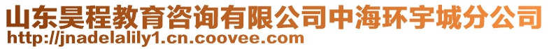 山東昊程教育咨詢有限公司中海環(huán)宇城分公司