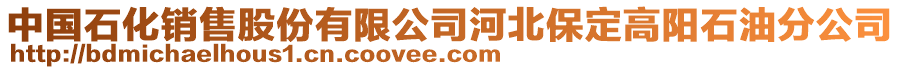 中國(guó)石化銷售股份有限公司河北保定高陽(yáng)石油分公司