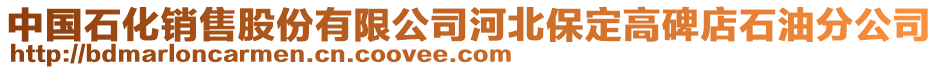 中國石化銷售股份有限公司河北保定高碑店石油分公司