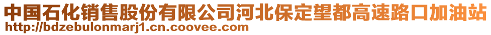 中国石化销售股份有限公司河北保定望都高速路口加油站