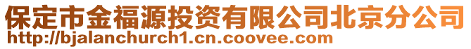 保定市金福源投資有限公司北京分公司