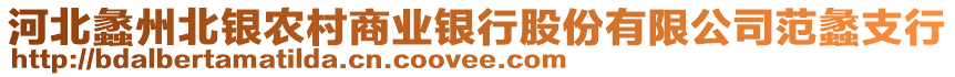 河北蠡州北銀農(nóng)村商業(yè)銀行股份有限公司范蠡支行