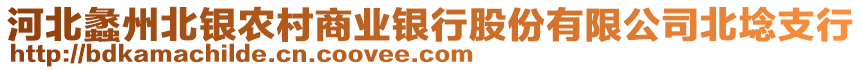 河北蠡州北銀農(nóng)村商業(yè)銀行股份有限公司北埝支行