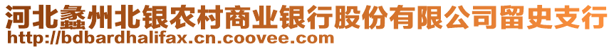 河北蠡州北銀農村商業(yè)銀行股份有限公司留史支行