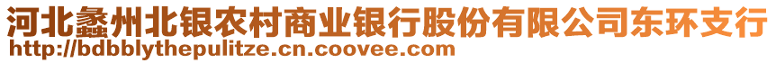 河北蠡州北銀農(nóng)村商業(yè)銀行股份有限公司東環(huán)支行