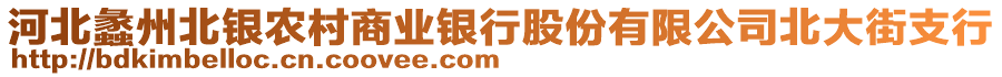 河北蠡州北銀農(nóng)村商業(yè)銀行股份有限公司北大街支行