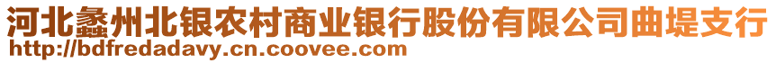 河北蠡州北銀農(nóng)村商業(yè)銀行股份有限公司曲堤支行