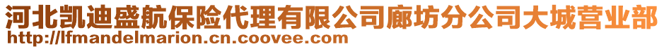 河北凱迪盛航保險代理有限公司廊坊分公司大城營業(yè)部