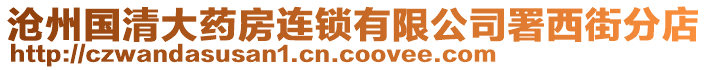 滄州國清大藥房連鎖有限公司署西街分店