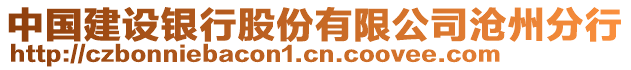 中國(guó)建設(shè)銀行股份有限公司滄州分行