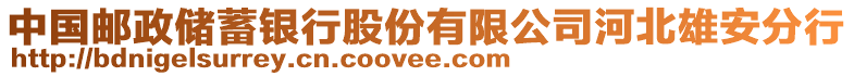 中國(guó)郵政儲(chǔ)蓄銀行股份有限公司河北雄安分行