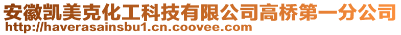 安徽凱美克化工科技有限公司高橋第一分公司