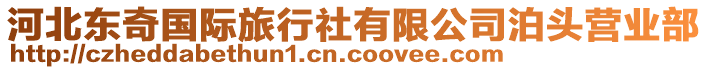 河北東奇國際旅行社有限公司泊頭營業(yè)部