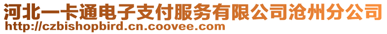 河北一卡通電子支付服務(wù)有限公司滄州分公司