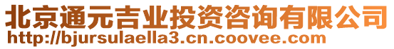 北京通元吉業(yè)投資咨詢有限公司