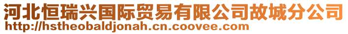 河北恒瑞興國際貿(mào)易有限公司故城分公司