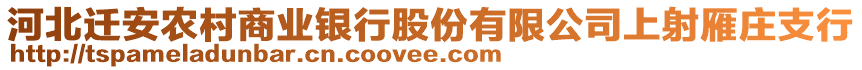 河北遷安農(nóng)村商業(yè)銀行股份有限公司上射雁莊支行