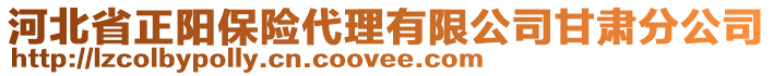 河北省正陽保險代理有限公司甘肅分公司