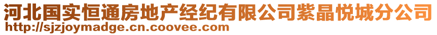 河北國(guó)實(shí)恒通房地產(chǎn)經(jīng)紀(jì)有限公司紫晶悅城分公司