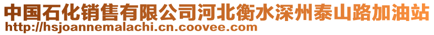 中國石化銷售有限公司河北衡水深州泰山路加油站