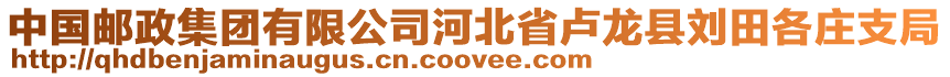 中國(guó)郵政集團(tuán)有限公司河北省盧龍縣劉田各莊支局