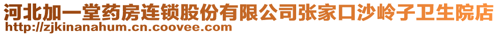 河北加一堂藥房連鎖股份有限公司張家口沙嶺子衛(wèi)生院店