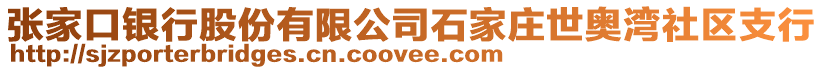 張家口銀行股份有限公司石家莊世奧灣社區(qū)支行