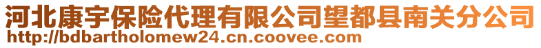 河北康宇保险代理有限公司望都县南关分公司