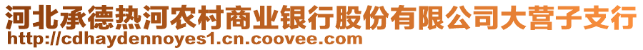 河北承德熱河農(nóng)村商業(yè)銀行股份有限公司大營子支行