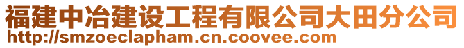 福建中冶建设工程有限公司大田分公司