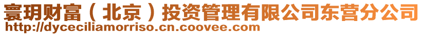 寰玥財富(北京)投資管理有限公司東營分公司
