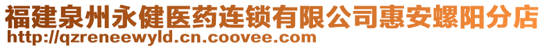 福建泉州永健醫(yī)藥連鎖有限公司惠安螺陽(yáng)分店