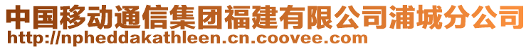 中國(guó)移動(dòng)通信集團(tuán)福建有限公司浦城分公司