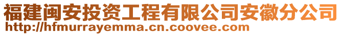 福建閩安投資工程有限公司安徽分公司