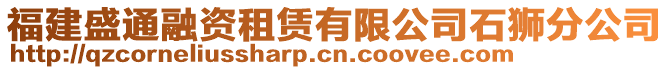 福建盛通融資租賃有限公司石獅分公司